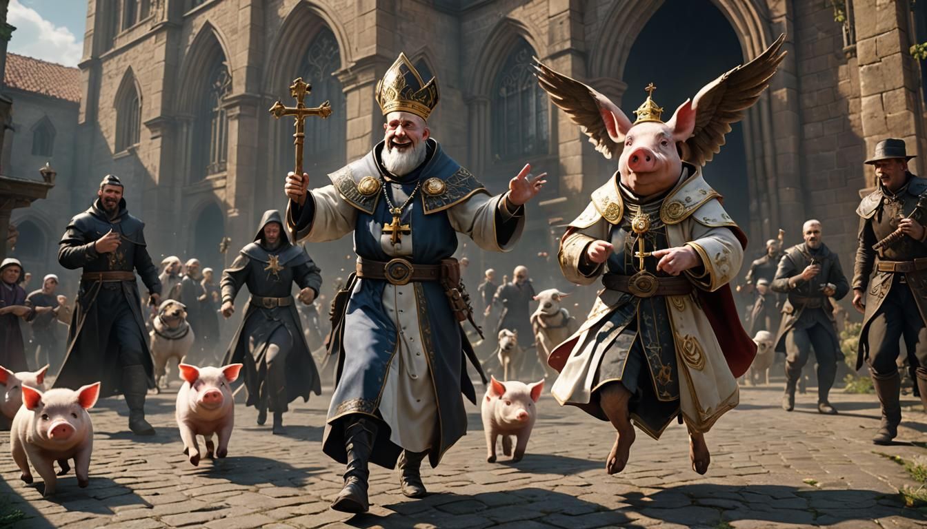 Archbishop's Warning: A 3D Game Cinematic Scene