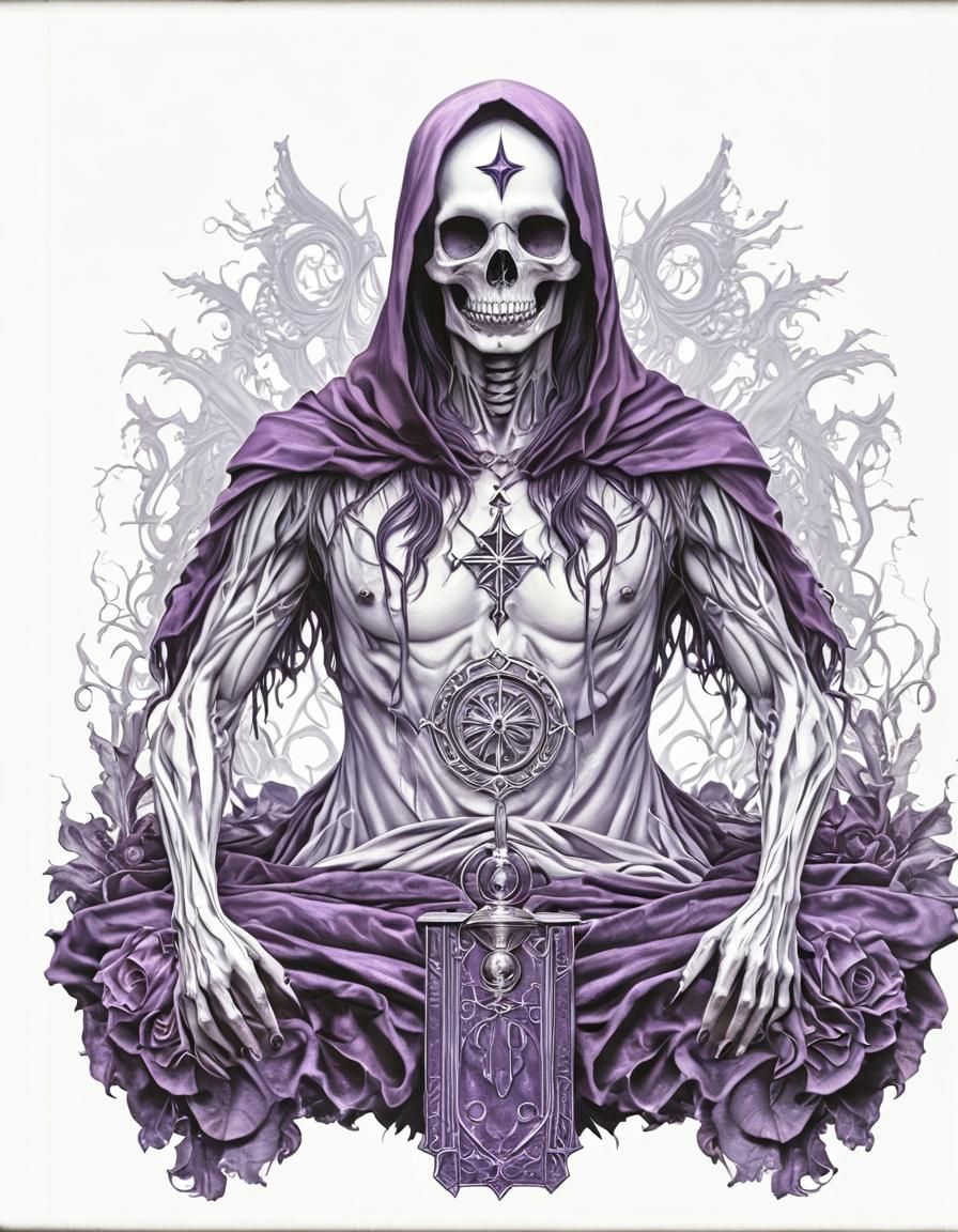 Eerie Tarot Card in Gothic Dark Art Style