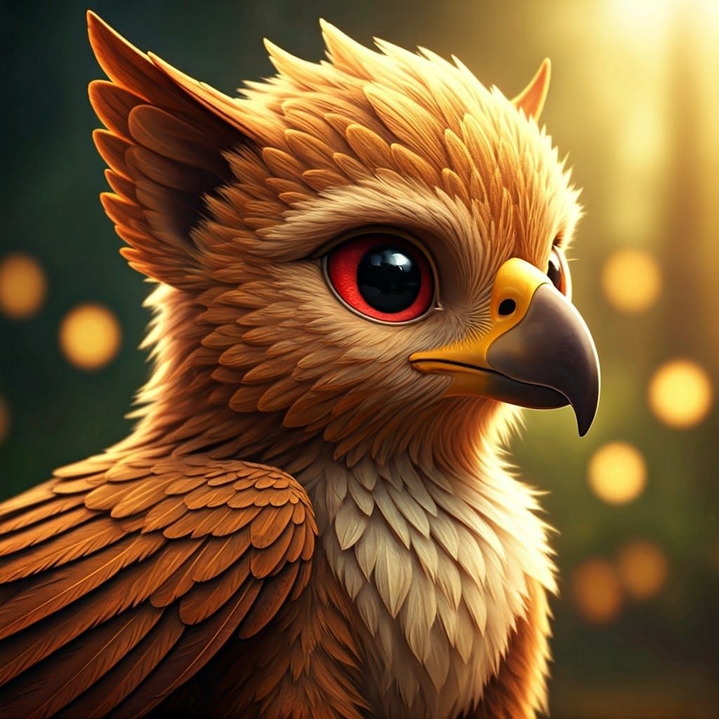 Gritty CGI Griffin in Fairytale Landscape