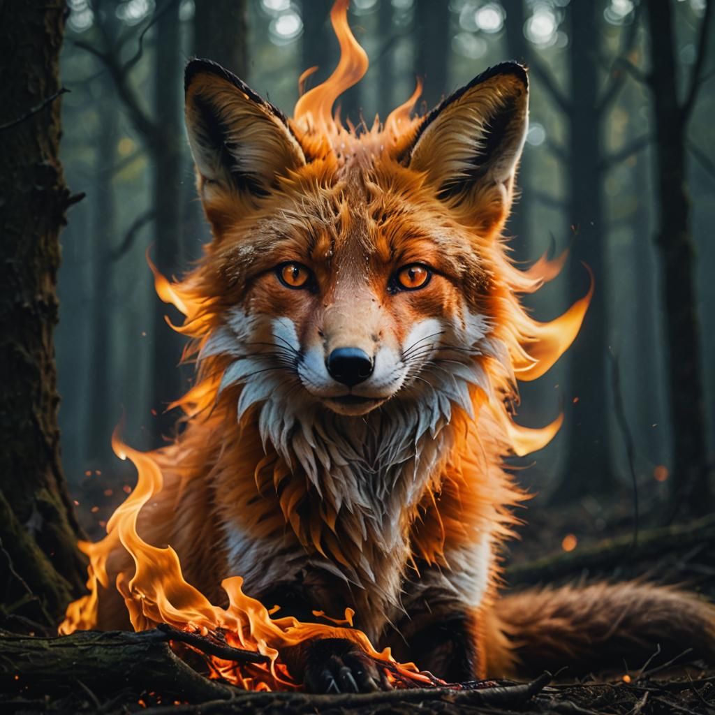 Fox of Blazing Splendor in Mystic Forest