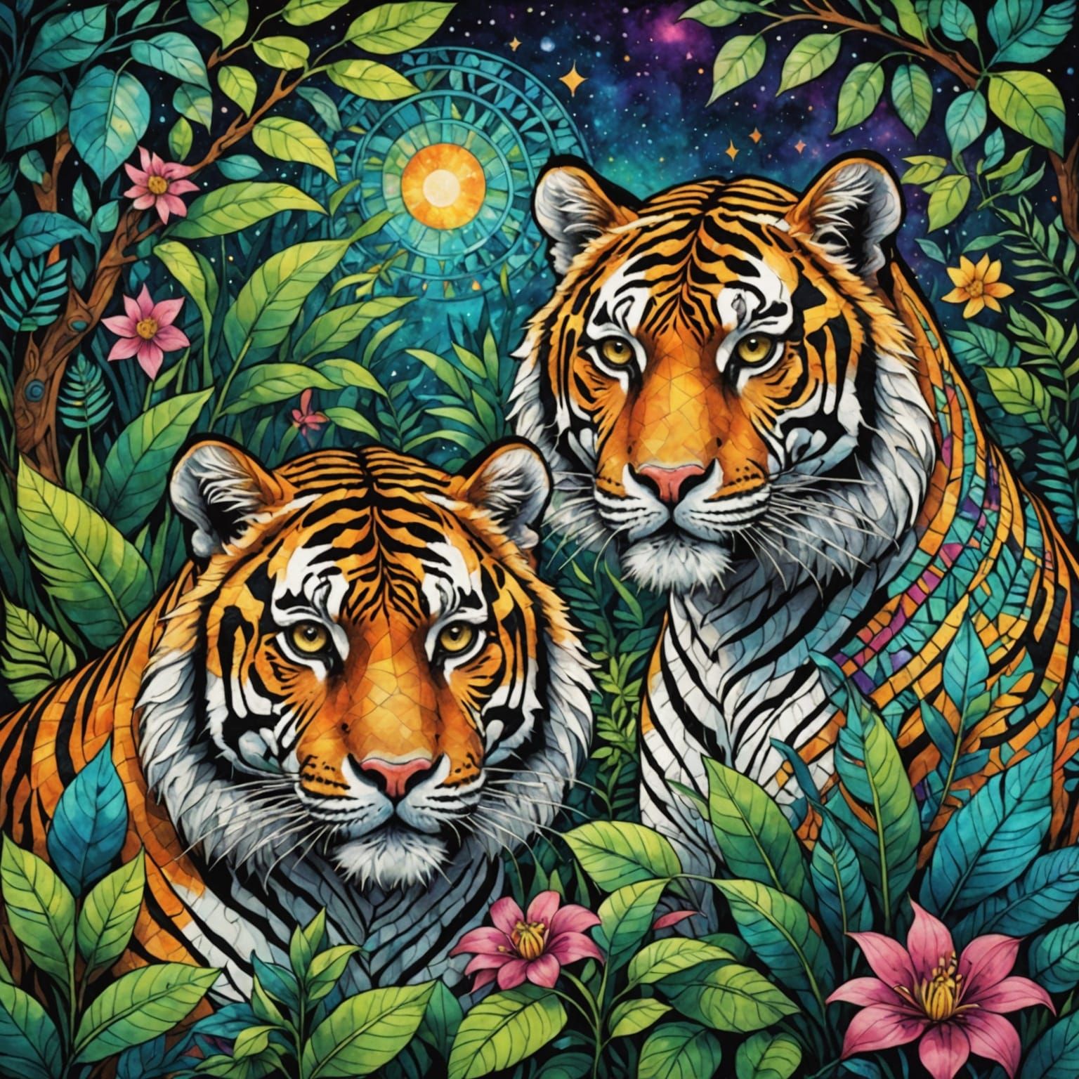 Gauguin's Jungle Realm in Cosmic Holographic Style