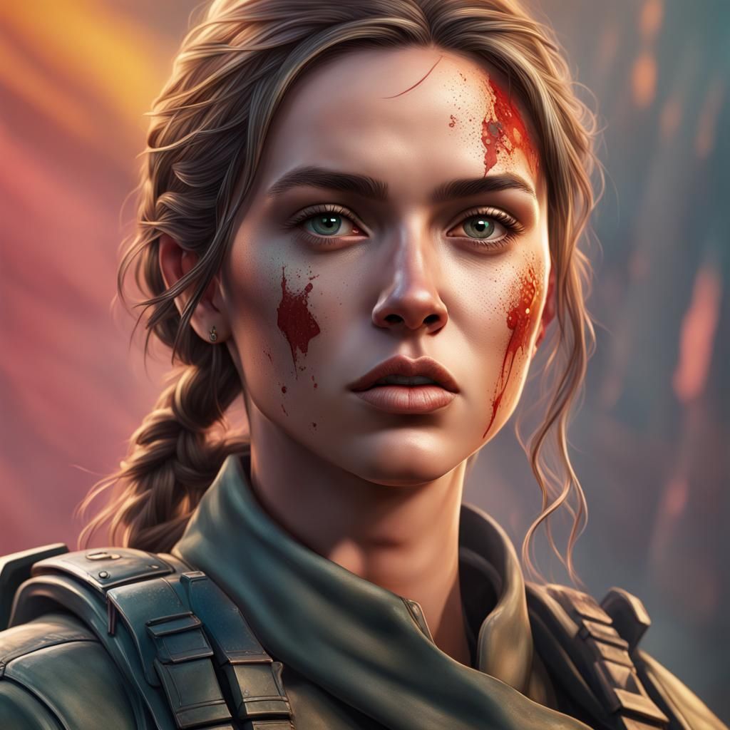 Intricately Detailed War Hero Female Portrait