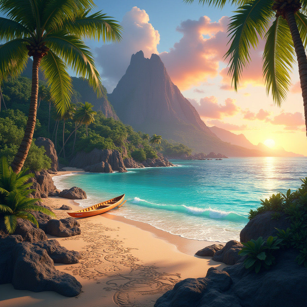 Enchanting Tropical Island Inspired by Polynesian Culture