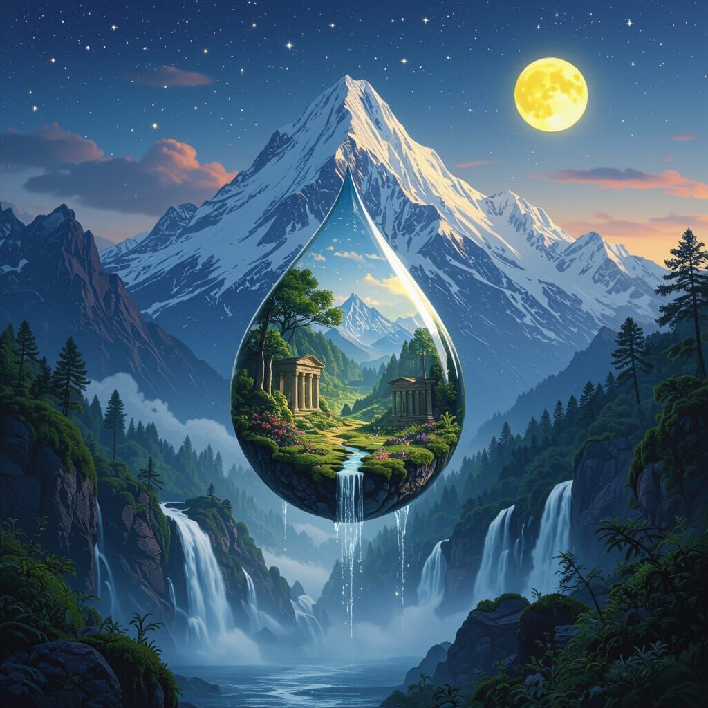 Surreal Rainforest and Mountain Dreamscape