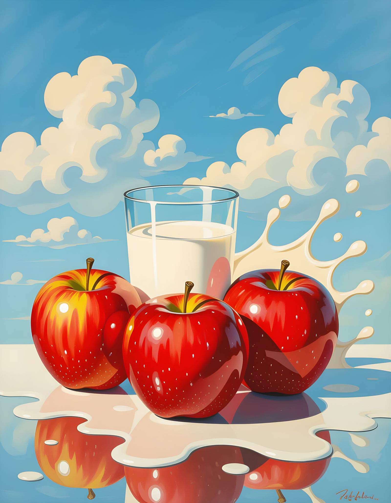 Apples in Light Yellow Juice and Milk