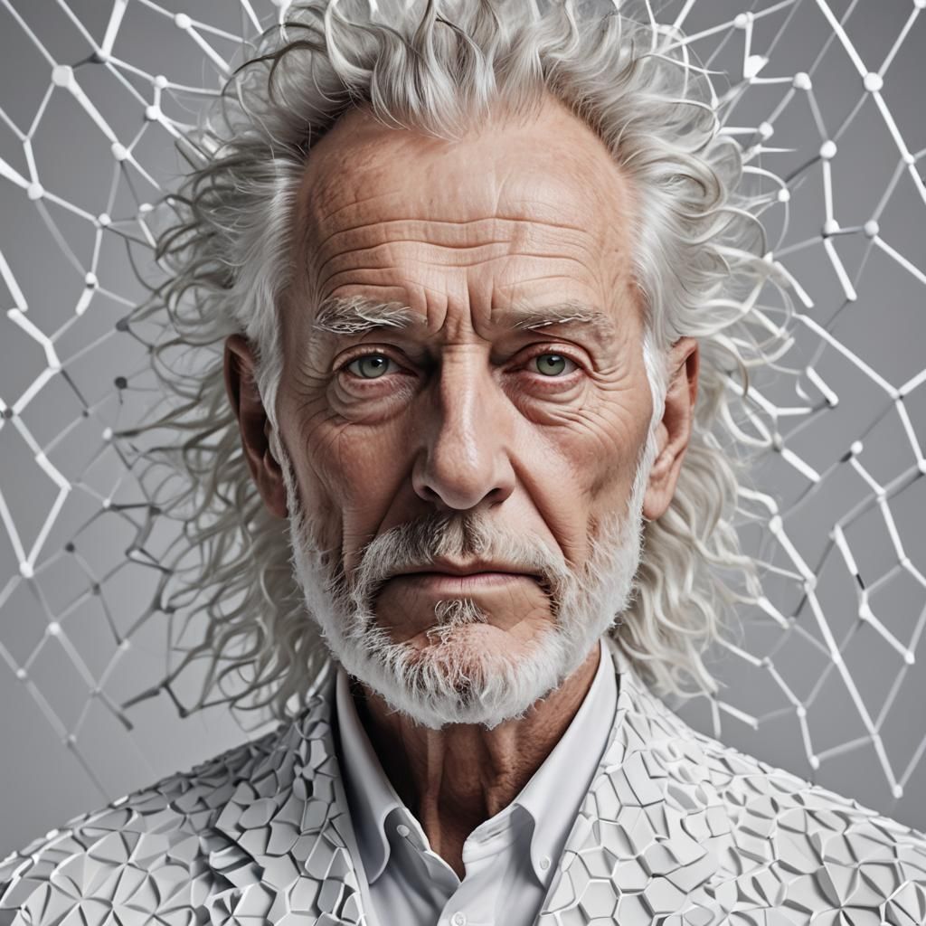 Futuristic Portrait of an Elegant Elderly Man