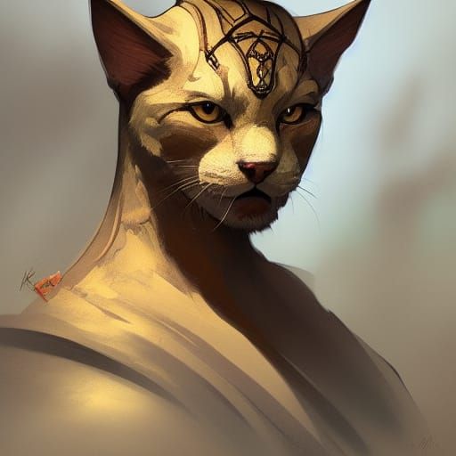 Hyperdetailed Tabaxi Monk Portrait