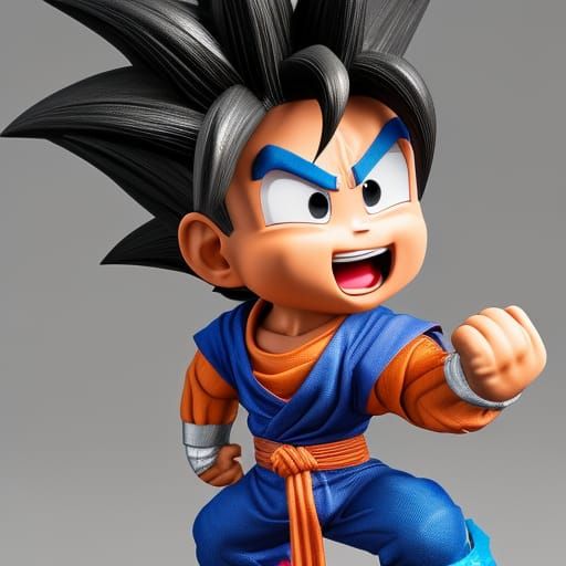 Colorful 3D Son Goku Digital Art