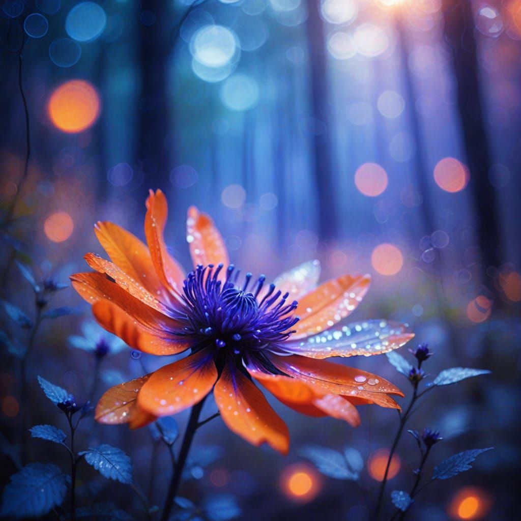 Ethereal Translucent Peace Flower in Surreal Forest