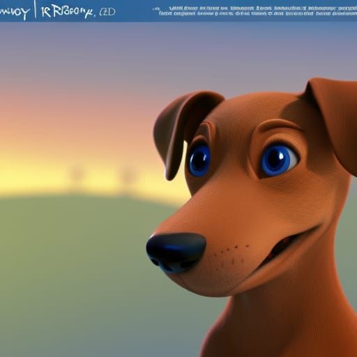 Adorable 3D Dachshund in Disney Pixar Style