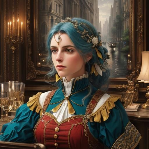 Hyperrealistic Surrealist Scene in 3D CGI