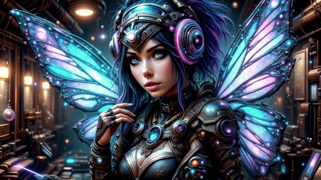 Cyborg Fairy Punk Astronauts in Space Opera Rocket