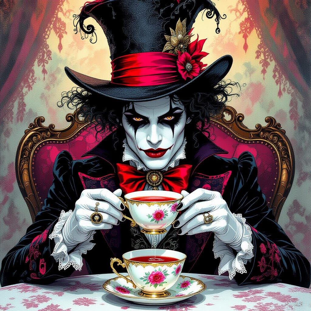 Gothic Mad Hatter at Whimsical Tea Party