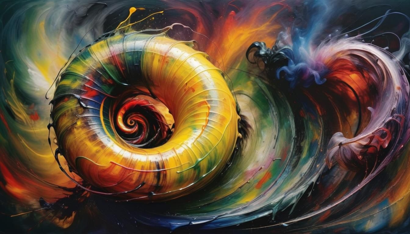 Expressionist Spiral Torus with Vivid Colors