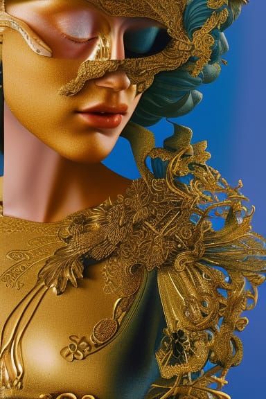Spring Goddess Portrait in Art Nouveau Style