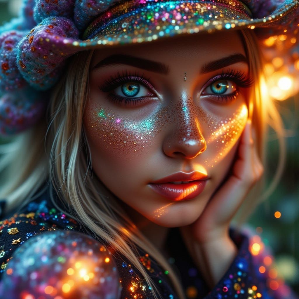 Beautiful Woman in Alien Japanese Garden