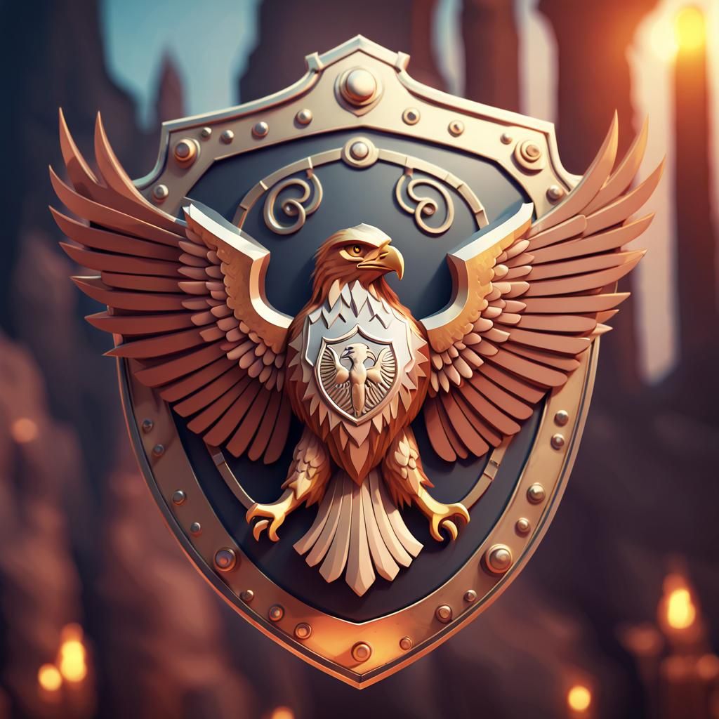 Roman Eagle Shield: Fantasy Digital Illustration