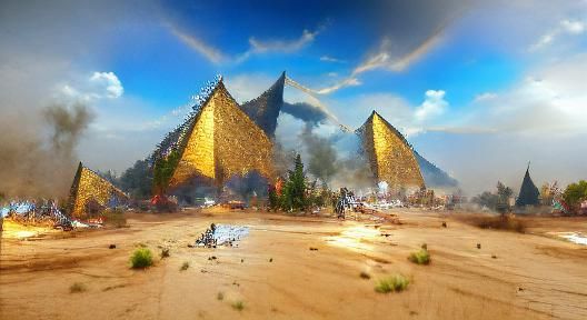 Meteor Strike Destroys Pyramids: 8K Realistic Concept Art
