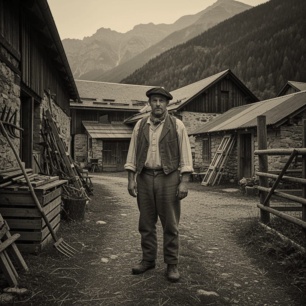 French Farm in the Alps, Lee Jeffries Style
