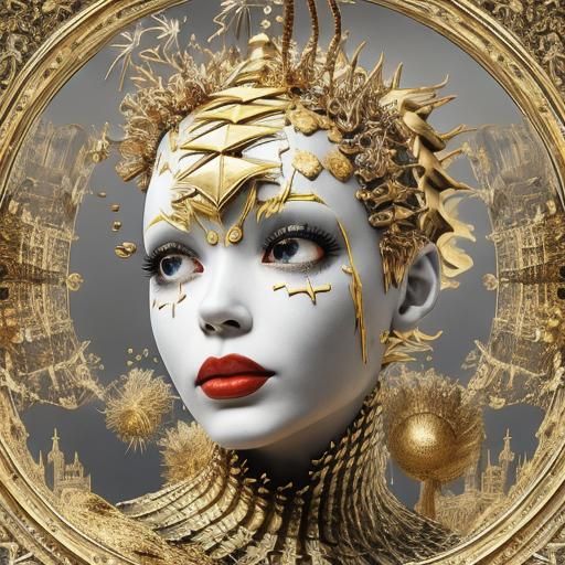 Psychedelic Pineapple: Elegant 3D Render in 8K