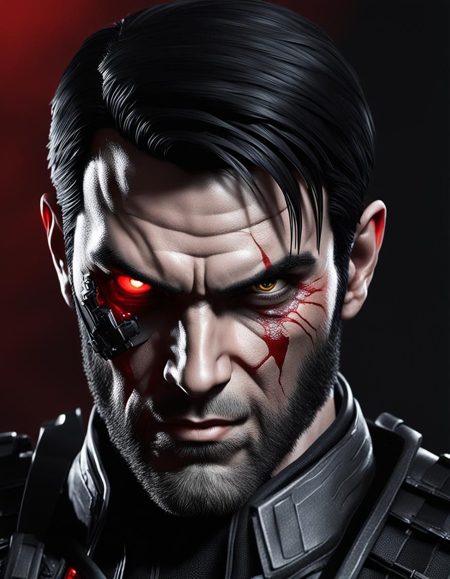 Kano from Mortal Kombat with Terminator Eye