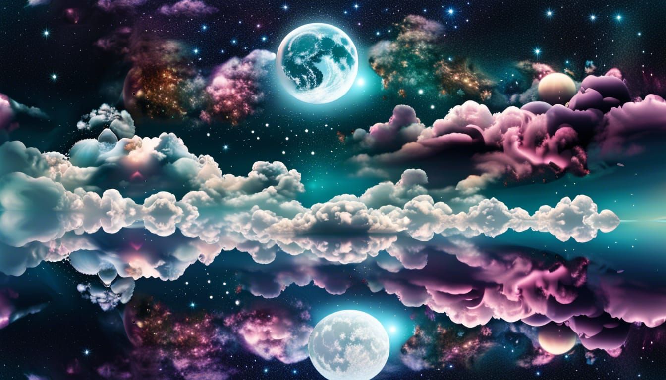 Surreal Gothic Nebula Reflects in Moonlight
