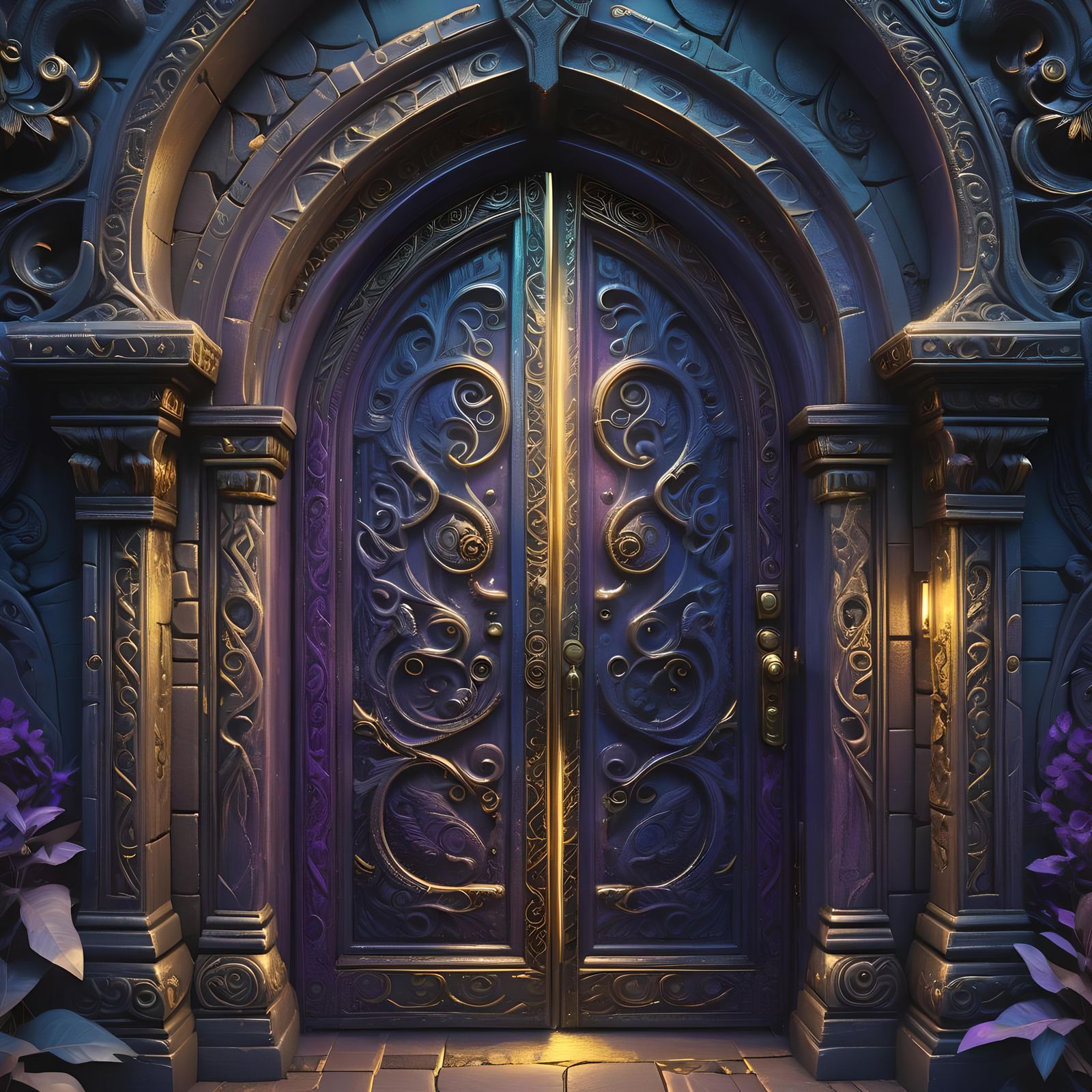 Fantastical Intricate Door in Detailed Matte Painting