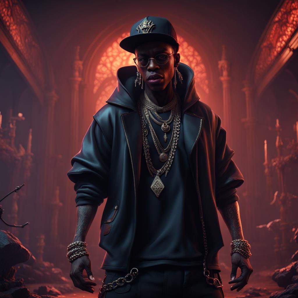 Rapper Vampire in Detailed Matte Painting