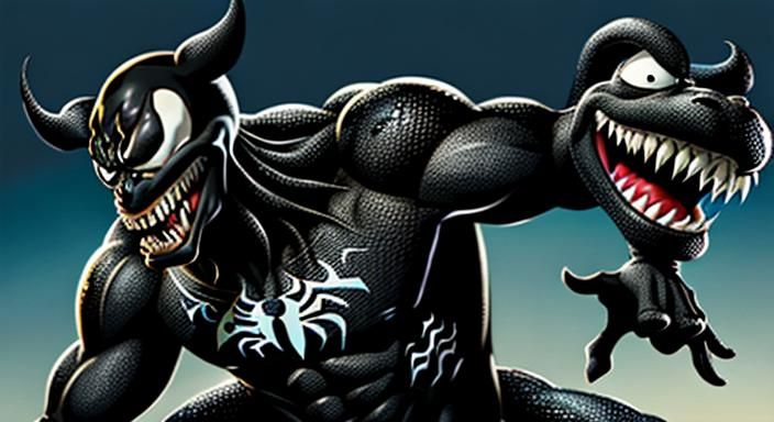 Goofy with Venom Symbiote Mashup