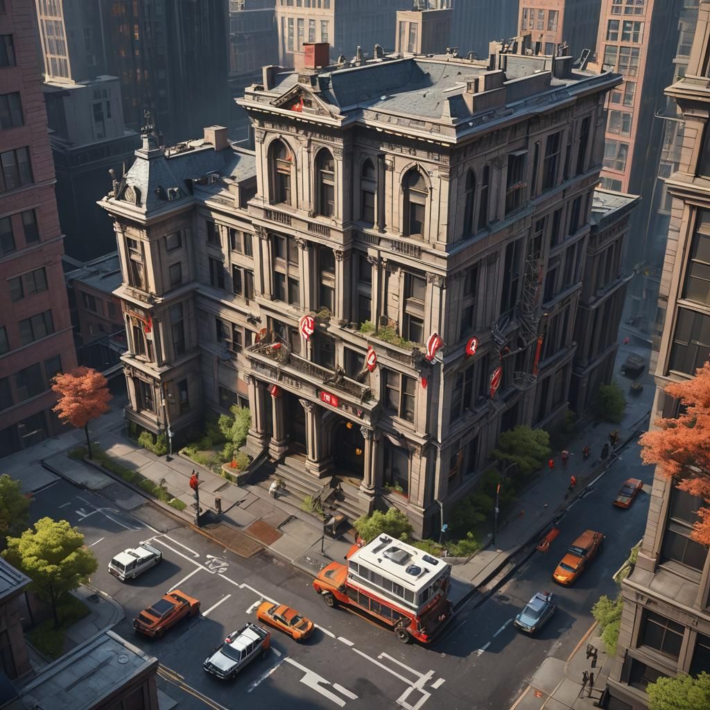 Ghostbusters Ecto-1: Detailed Matte Painting