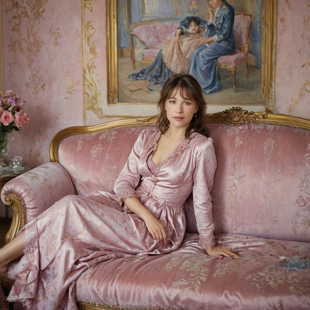 Impressionist Portrait of a Woman in Boudoir