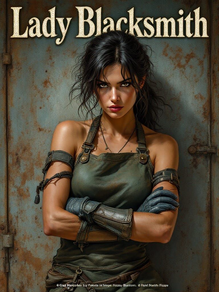 Female Blacksmith in Gritty Industrial Setting