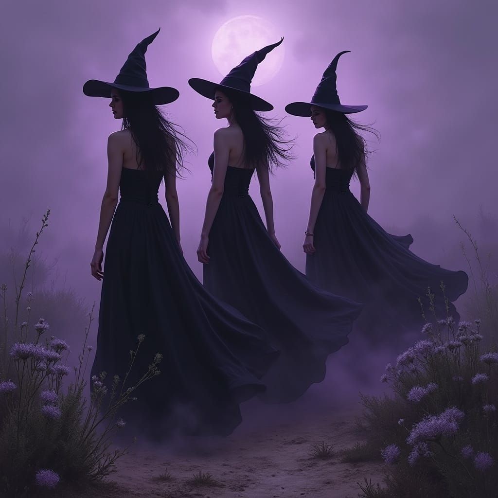 Eerie Women of the Purple Sage: Mystical Art