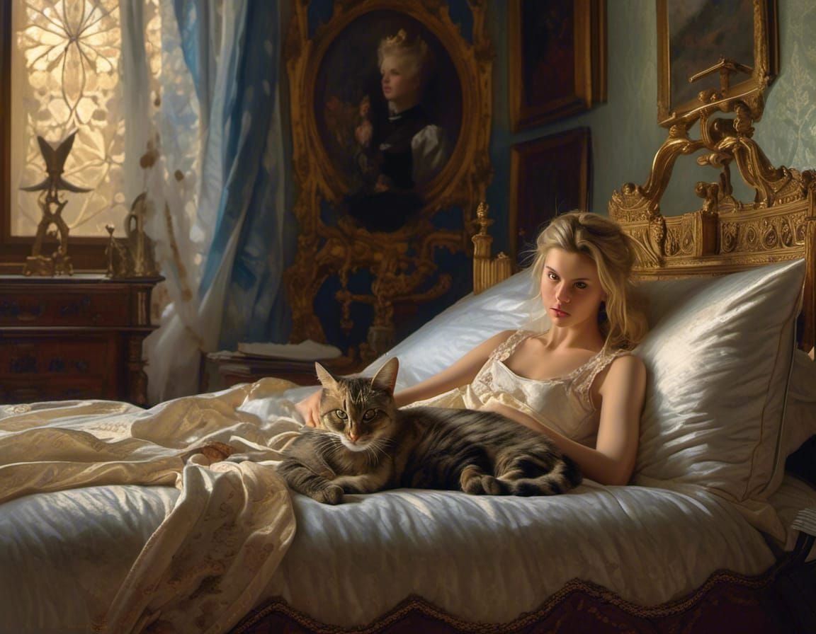 Ornate Blanket in Classical Portrait Style