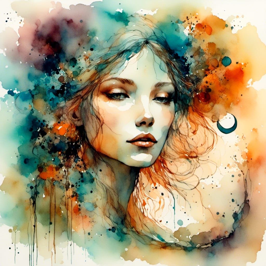 Ethereal Woman on Alien Planet in Rothko Style