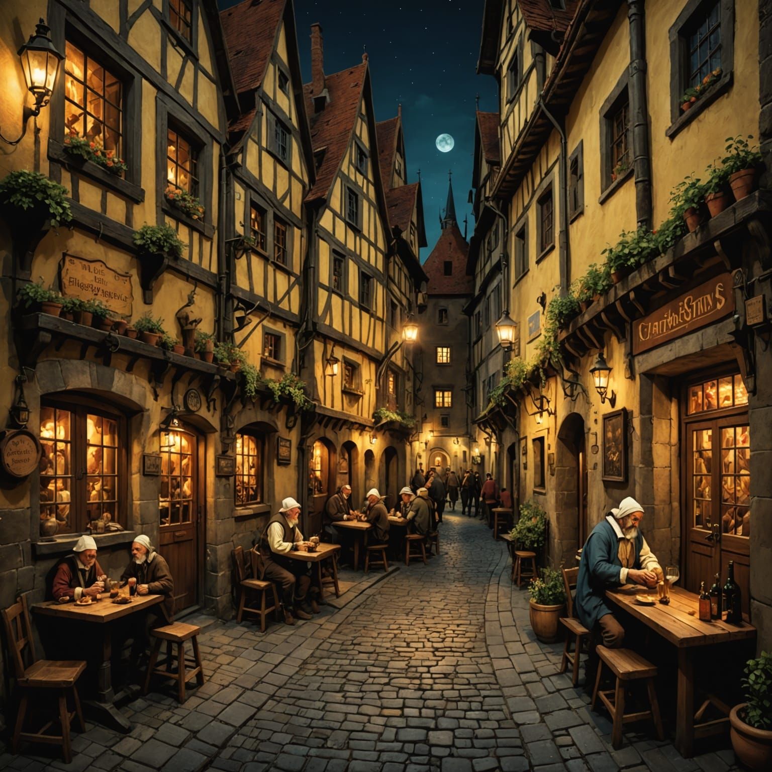 Mystical Taverns and Alleyways at Night