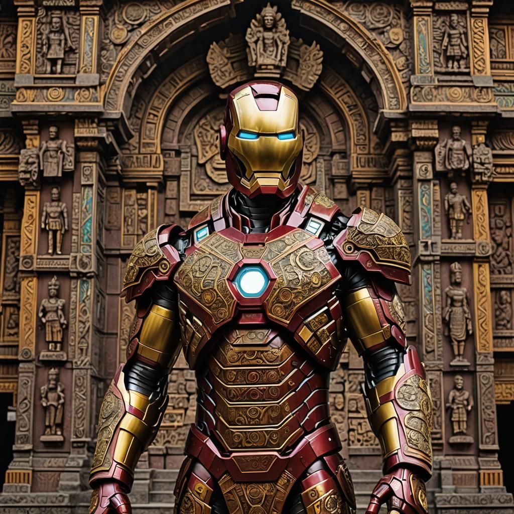 Iron Man at Madurai Temple: A Digital Rendering