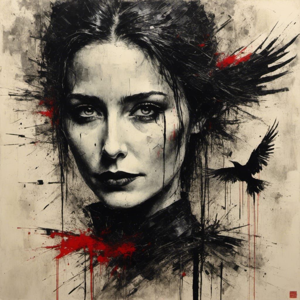 LoRA Model Effects: Distressed Charcoal Art