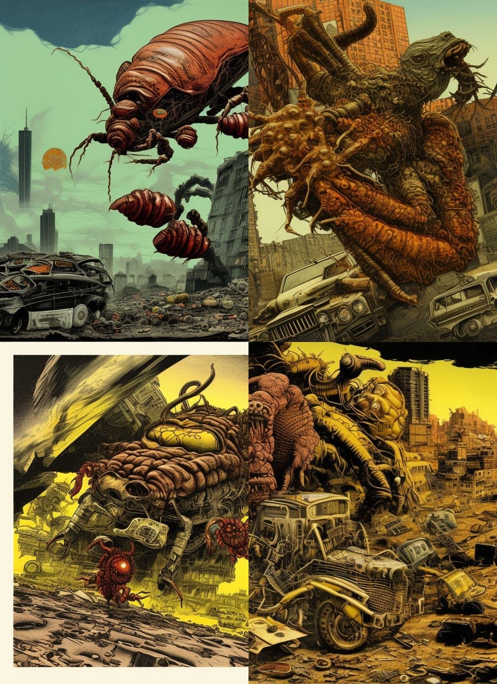 Gigantic Mutated Bedbug in Dystopian Wasteland