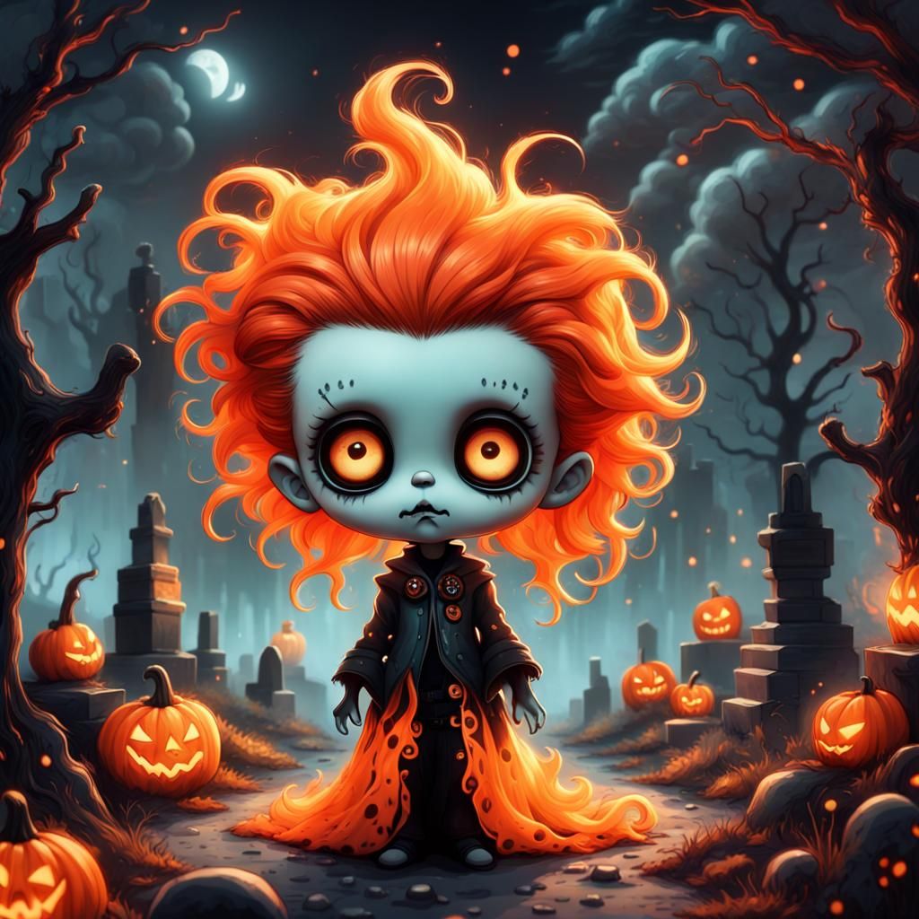 Bioluminescent Ghost in Foggy Glitterpunk Graveyard