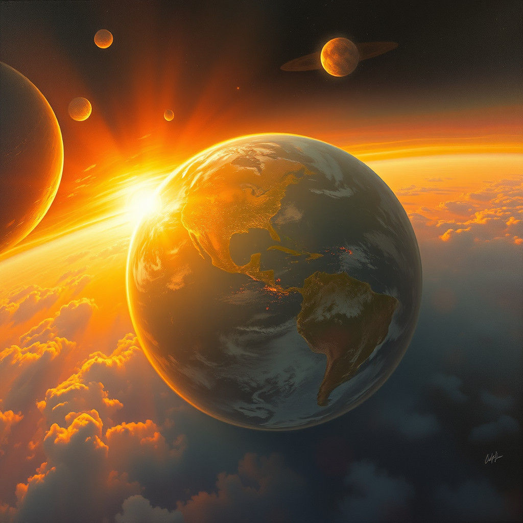 Majestic Earth: Oil Painting in 19th Century Style