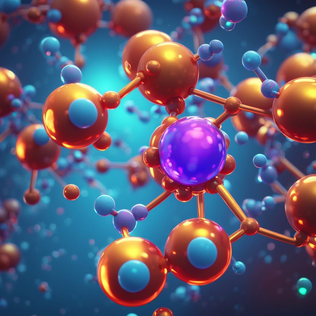 Beta Endorphin Molecule in Pixar-Style 3D Digital Art