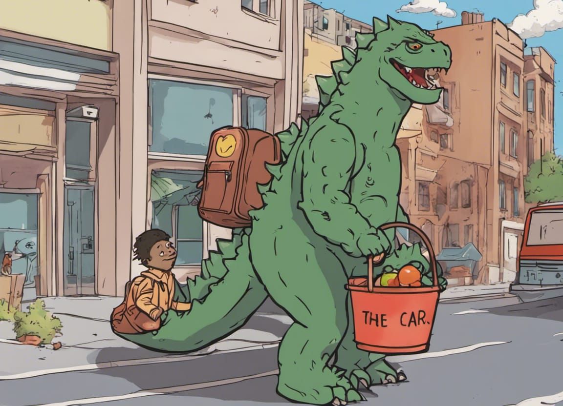 Godzilla's First day to school