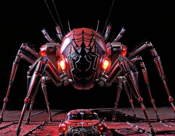 Post-Apocalyptic Robotic Vehicle with Spider Legs in Art Dec...