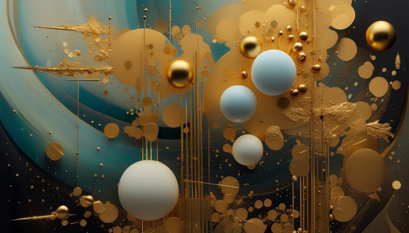 Golden Abstract Cycles in Bizarre Matte Painting