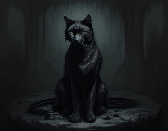 Expressionist Feline Creature in Isolation Chamber