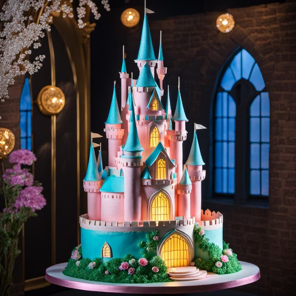Whimsical Fairytale Cake Sculpture in Pastel Colors