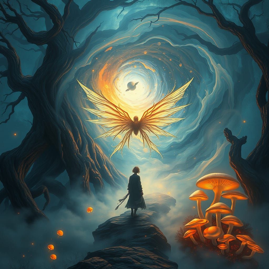 Surreal Landscape of Mystical Transformation in Vibrant Colo...