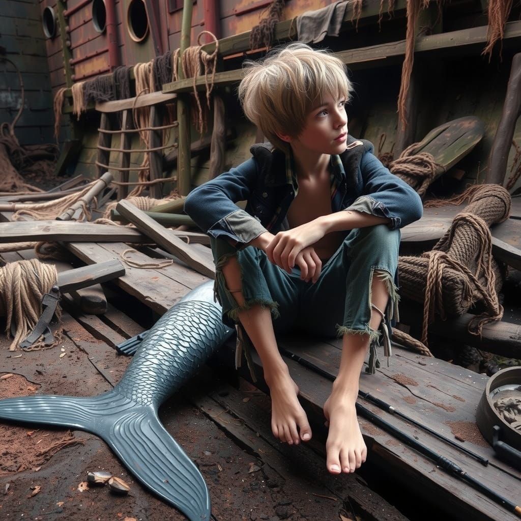 Rustic Fisherman in Dawn's Golden Light