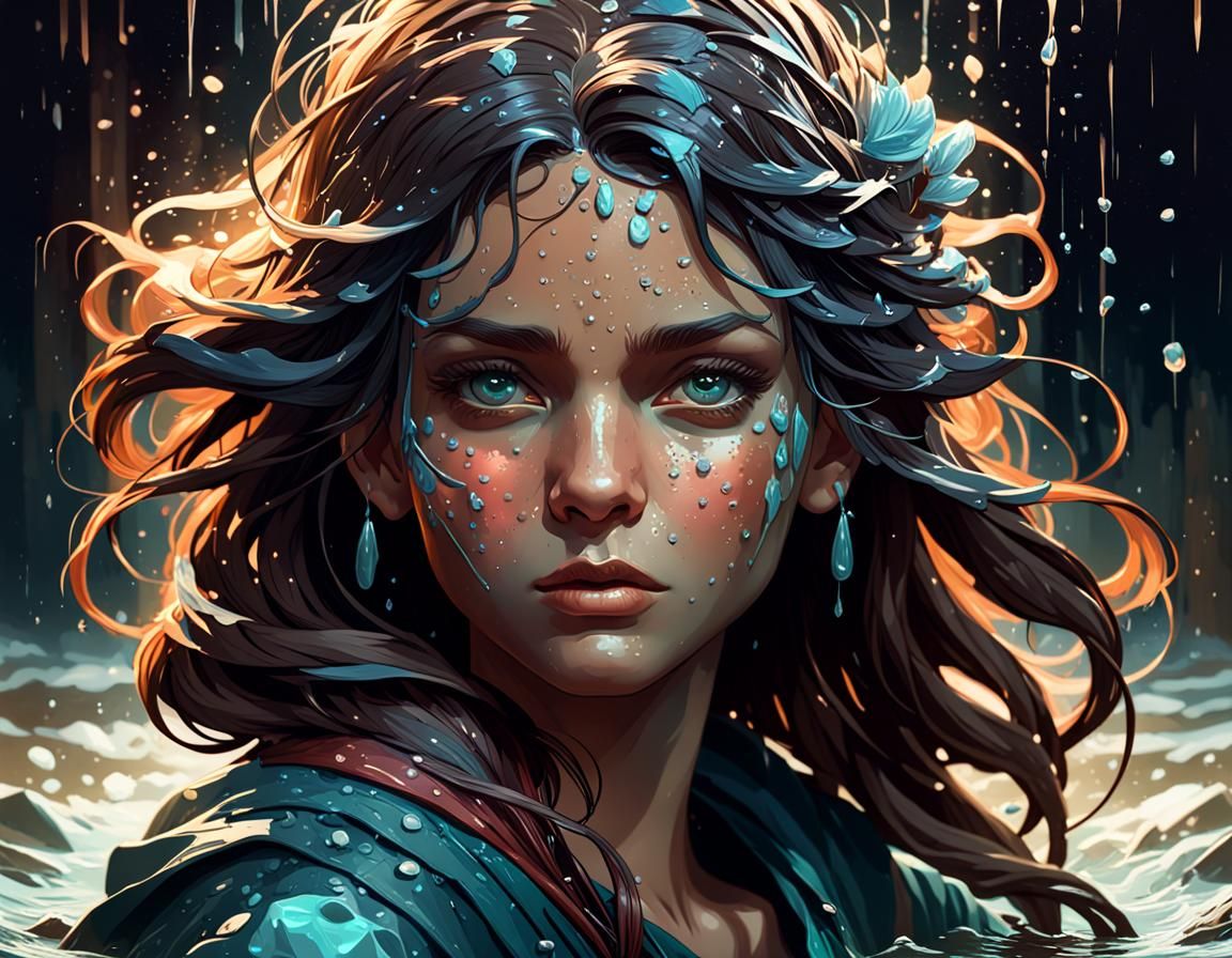 Detailed Portrait in a Splash Art Style